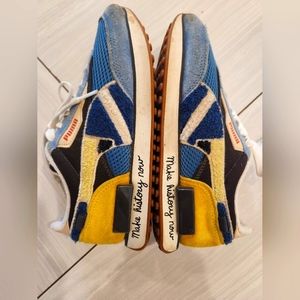 Puma Blue Navy Yellow Retro Athletic Sneakers